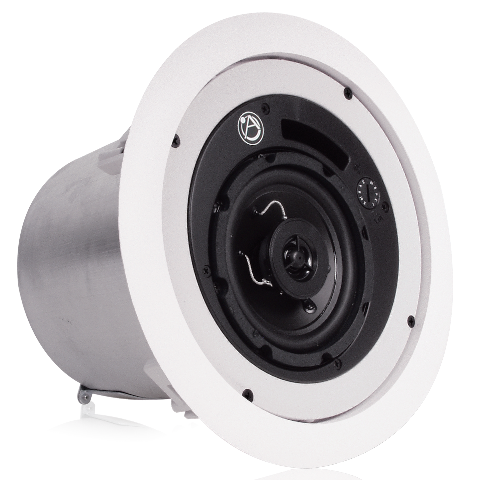16-Watt 70/100V coaxial in-ceiling speaker in plain background